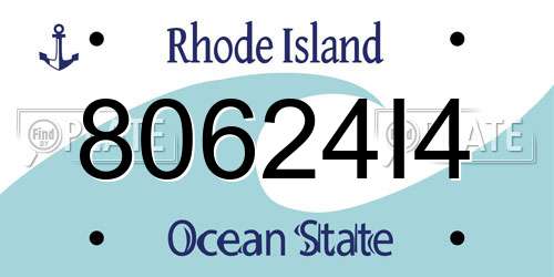 80624I4 Rhode Island License Plate
