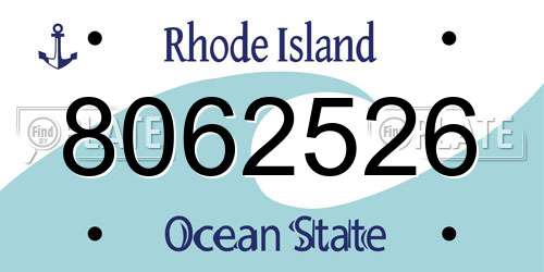 8062526 Rhode Island License Plate