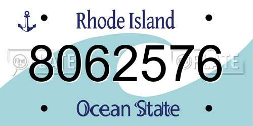 8062576 Rhode Island License Plate