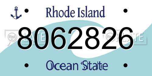 8062826 Rhode Island License Plate