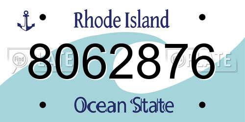 8062876 Rhode Island License Plate
