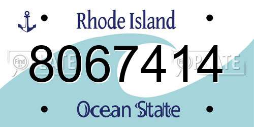 8067414 Rhode Island License Plate