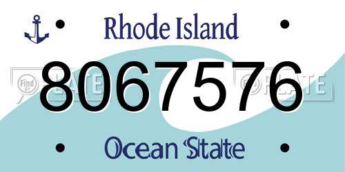 8067576 Rhode Island License Plate
