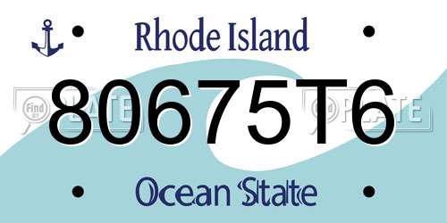 80675T6 Rhode Island License Plate
