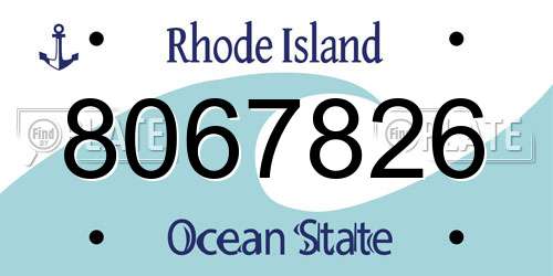 8067826 Rhode Island License Plate