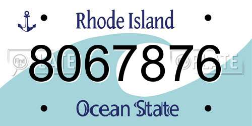 8067876 Rhode Island License Plate