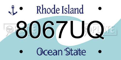 8067UQ Rhode Island License Plate