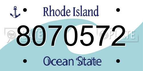 8070572 Rhode Island License Plate