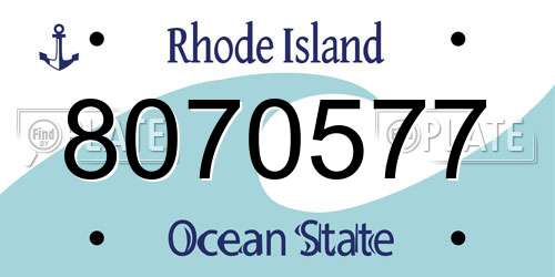 8070577 Rhode Island License Plate