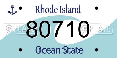 80710 Rhode Island License Plate