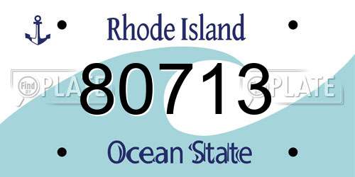 80713 Rhode Island License Plate