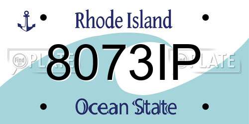 8073IP Rhode Island License Plate