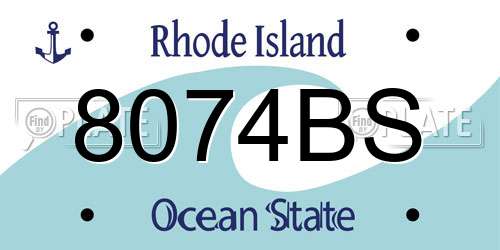 8074BS Rhode Island License Plate