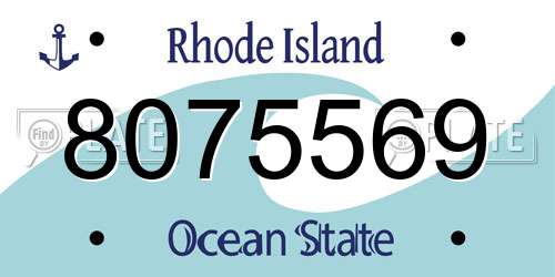 8075569 Rhode Island License Plate