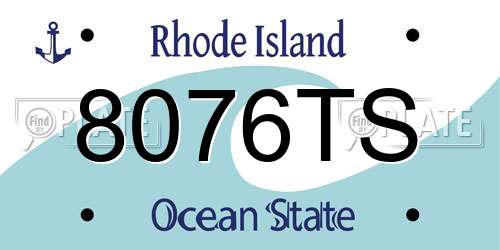 8076TS Rhode Island License Plate