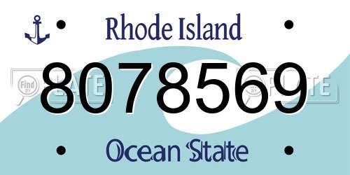 8078569 Rhode Island License Plate