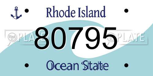 80795 Rhode Island License Plate