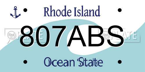807ABS Rhode Island License Plate