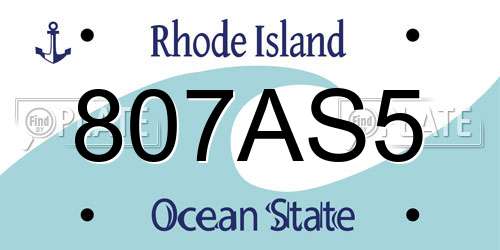 807AS5 Rhode Island License Plate