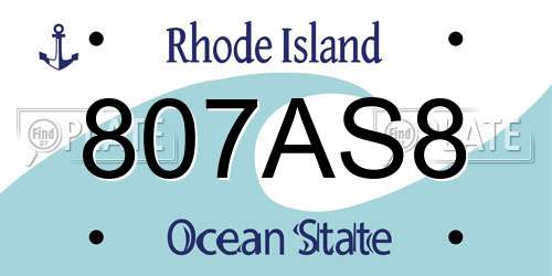 807AS8 Rhode Island License Plate