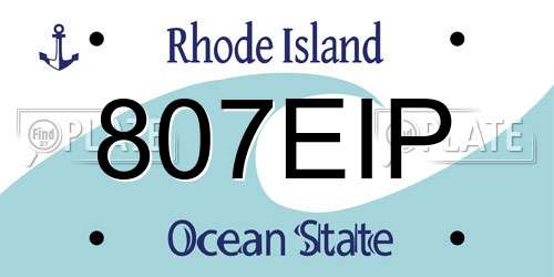 807EIP Rhode Island License Plate