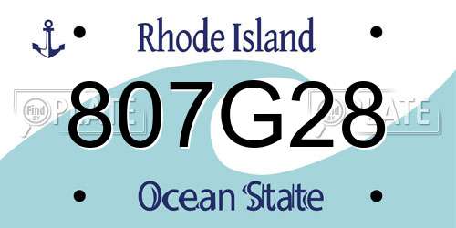 807G28 Rhode Island License Plate