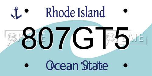 807GT5 Rhode Island License Plate