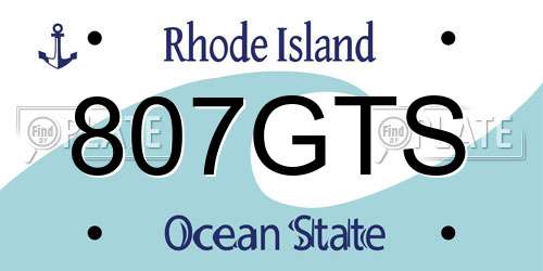 807GTS Rhode Island License Plate