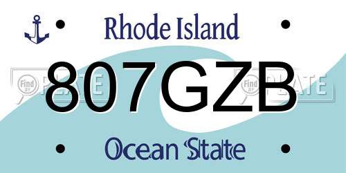 807GZB Rhode Island License Plate