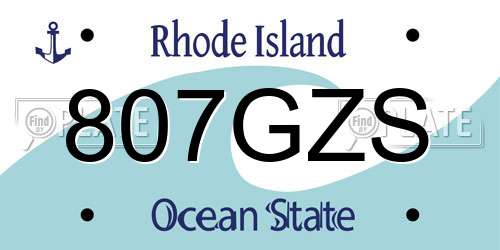 807GZS Rhode Island License Plate