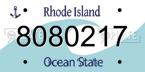 8080217 Rhode Island License Plate