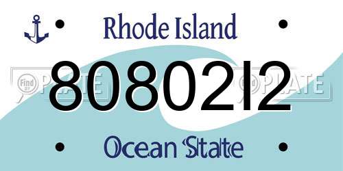 80802I2 Rhode Island License Plate