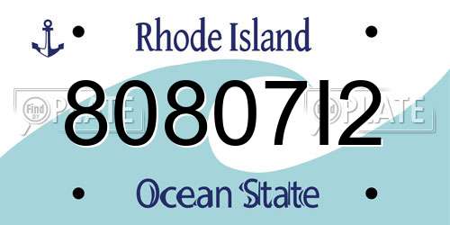 80807I2 Rhode Island License Plate