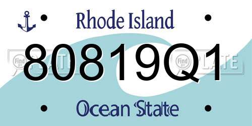 80819Q1 Rhode Island License Plate