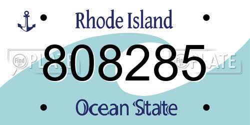 808285 Rhode Island License Plate