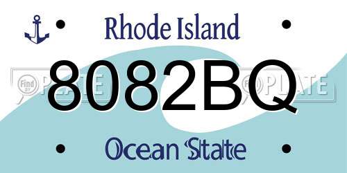 8082BQ Rhode Island License Plate