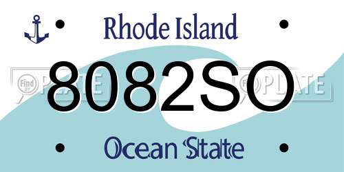 8082SO Rhode Island License Plate