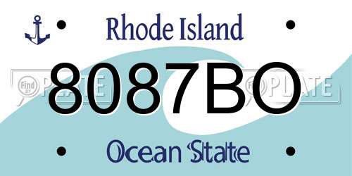 8087BO Rhode Island License Plate