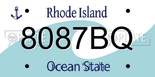 8087BQ Rhode Island License Plate