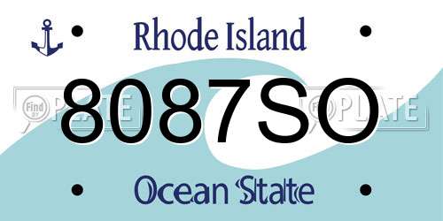 8087SO Rhode Island License Plate