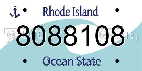 8088108 Rhode Island License Plate