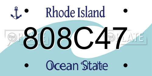 808C47 Rhode Island License Plate