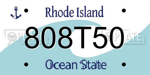 808T50 Rhode Island License Plate
