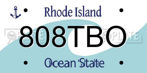 808TBO Rhode Island License Plate