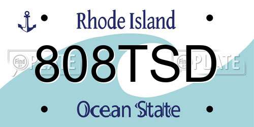 808TSD Rhode Island License Plate