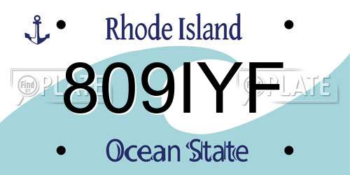809IYF Rhode Island License Plate