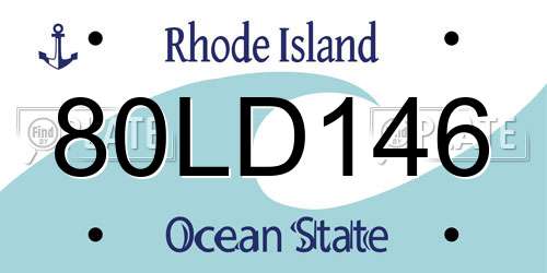 80LD146 Rhode Island License Plate