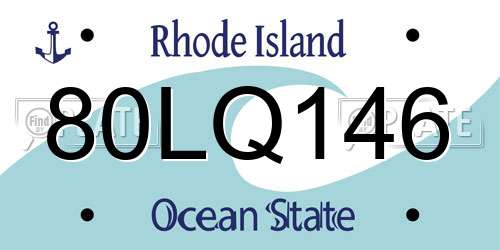 80LQ146 Rhode Island License Plate
