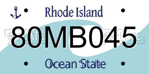 80MB045 Rhode Island License Plate