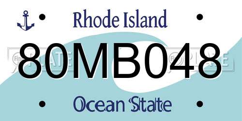 80MB048 Rhode Island License Plate